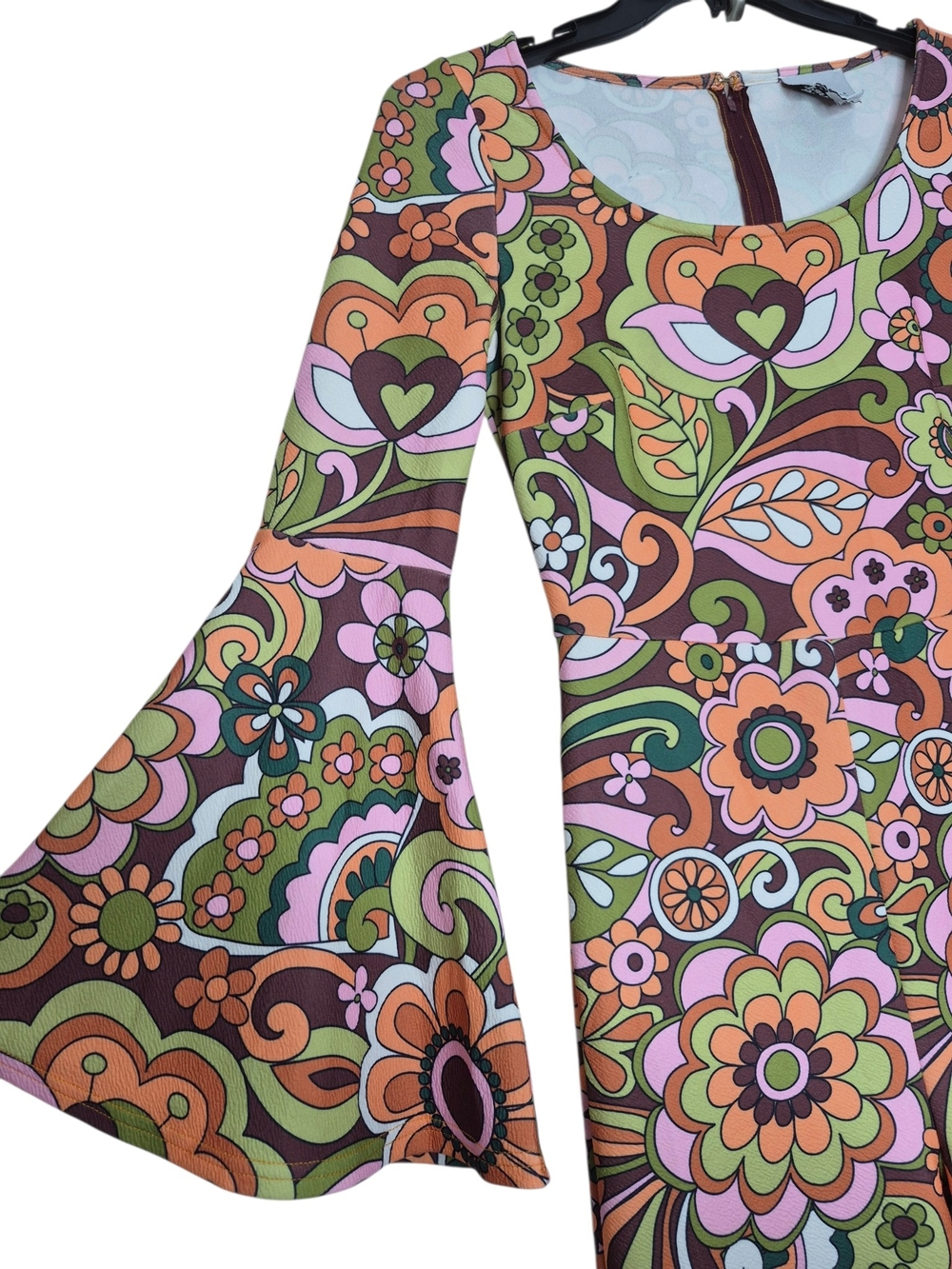 Smak Parlour 70s Retro Psychedelic Floral Bell Sleeve Jumpsuit Womens Small - Picture 5 of 9